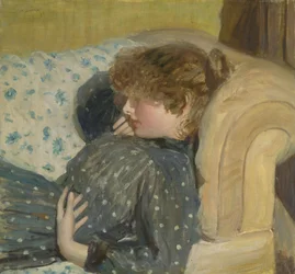 Tyttö sohvalla, 1891